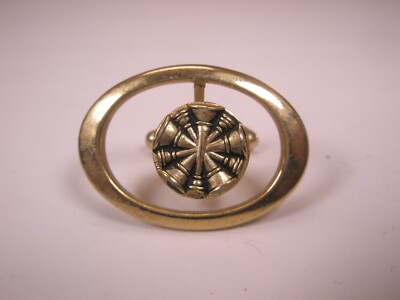 5 Bugles Fire Chief Fireman SINGLE Vintage Cuff Link replace lost/broken zc66