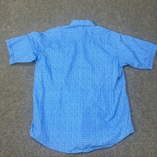 Bugatchi Shirt Mens Medium Blue Button Up Short Sleeve Classic Fit Casual - Picture 10 of 10