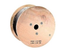 MP 1000ft CL2-rated Quad-Shielded 18AWG RG6 Bulk Coaxial Cable, Black