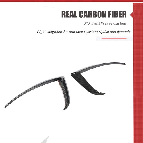 For Tesla Model S 2021-25 REAL CARBON Front Bumper Splitter Side Fins Vent 2PCS - Picture 12 of 17