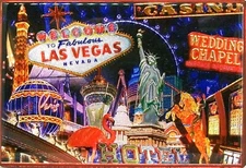 Las Vegas Nevada Fridge Magnet and Magnetic Picture Frame