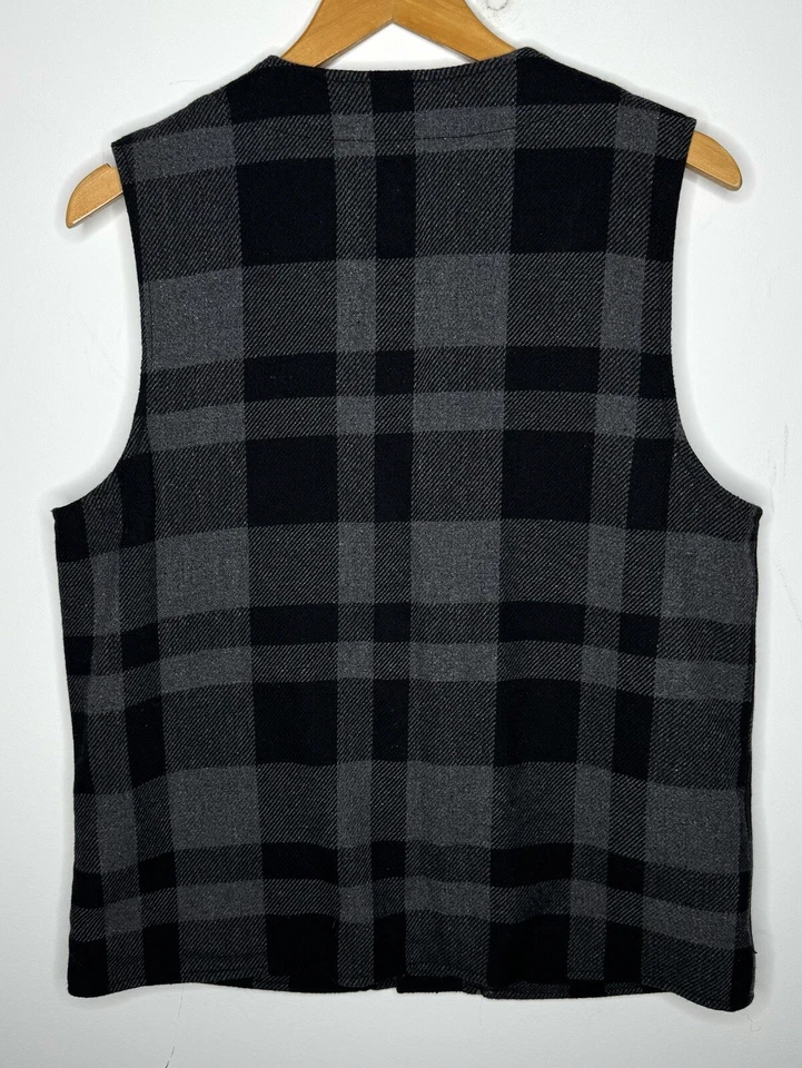 Ralph Lauren Grande Gris Búfalo Cuadros Chaleco Chaqueta RRL Polo Tweed Caballeros Abrigo De Colección Foto 3 de 4