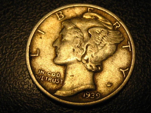Photo of a 1939-P Mercury Dime from an eBay listing that sold on Jul 23, 2026