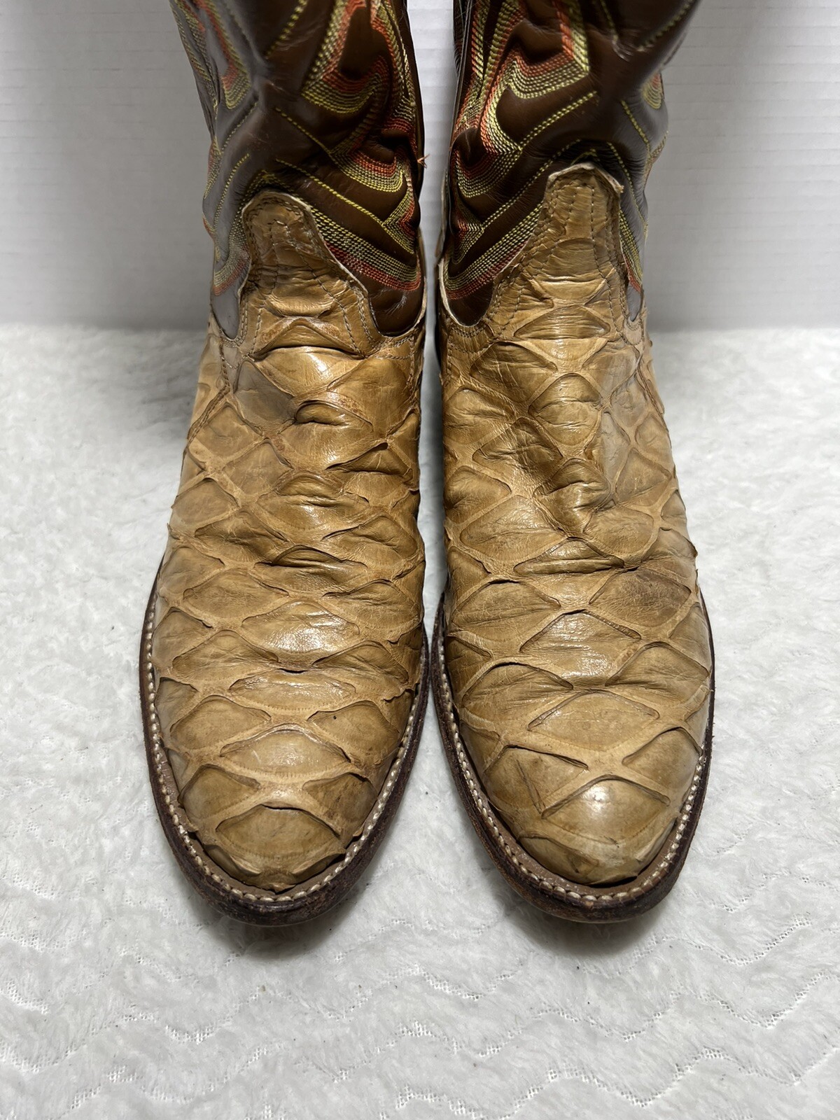 Pirarucu Fish Skin Cowgirls Boot Brown 