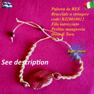Mangrove Pear Bracelet Bull bone Cuba Trinidad interweaving line Unique piece