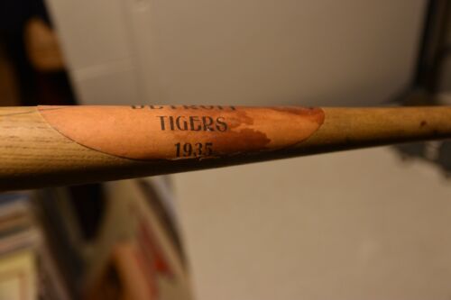 Detroit Tigers 1935 World Series Souvenir Holz Fledermaus ORIGINAL PAPER TAG A.L Champs - Bild 3 von 5