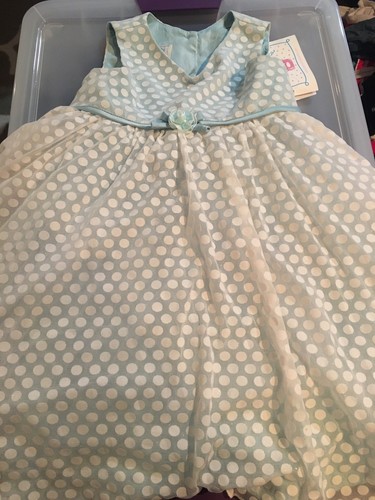 Neu mit Etikett Marmellata kleines Mädchen blau Punkte beflocktes Kleid Größe 3T - Bild 1 von 11