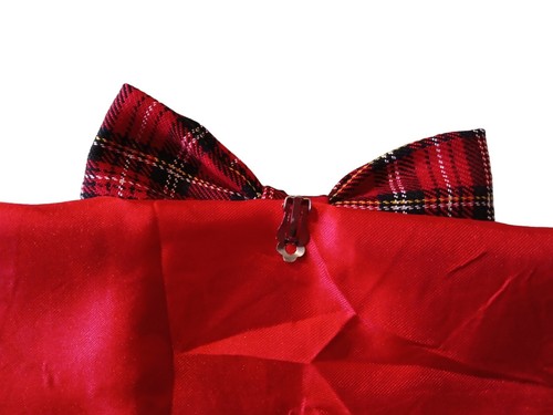 Red Scottish Tartan Clip On Bowtie - Picture 9 of 10