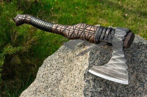 "Custom Handmade High Carbon Steel Hunting Viking Tactical Tomahawk Hatchets Axe - Picture 1 of 5