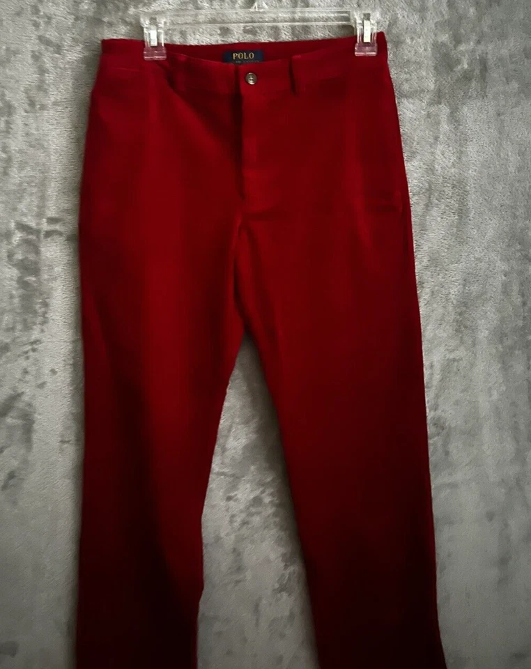 Polo Ralph Lauren Corduroy Pants Boys 16 Red Old Money Classic Preppy - Image 2 of 4