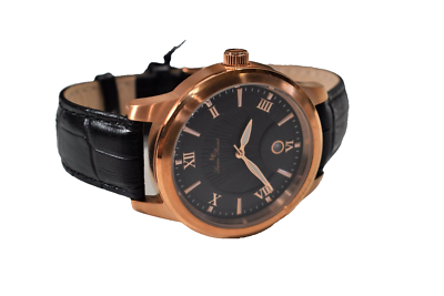 Lucien Piccard Men's Pizzo Watch Black Genuine Leather 10046-RG-01