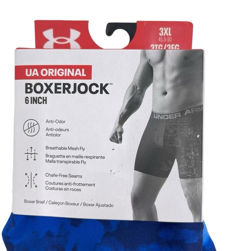 Under Armour UA Original Boxerjock Herren Größe 3XL 45,5”-50” Blau 6" Schrittlänge Neu mit Etikett