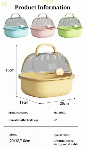 Portable Plastic Pet House Sturdy Hamster Cage Small Animal Carrying Box - Picture 6 of 21