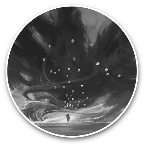 2 x Vinyl Stickers 7.5cm (bw) - Colourful Storm Balloon Fantasy Art #36010 - 第 1/9 張圖片