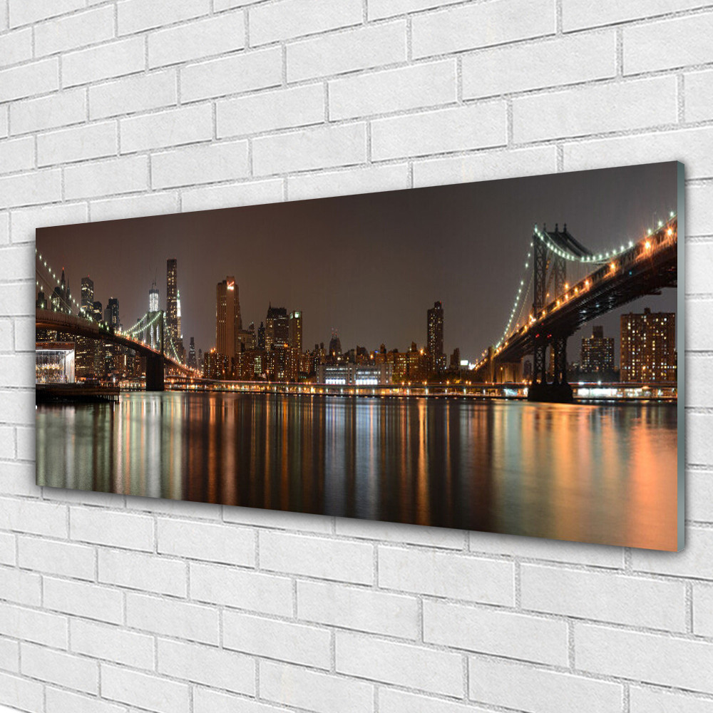 Grand tableau sur verre 125x50 cm pour agrandir une piece et decorer un mur vide