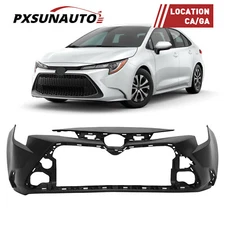 Primed Front Bumper Cover Fit For 2020 2021 2022 Toyota Corolla LE/XLE