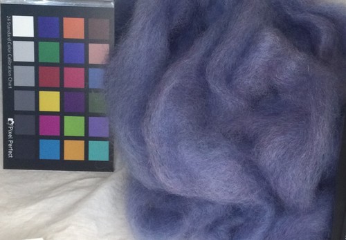 light Blue romney roving for spinning felting weaving fiber arts knit crochet