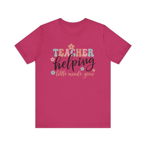 Teacher Helping Little Minds Grow Autism Awareness Women's Short Sleeve Tshirt - Picture 43 of 46
