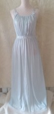 Vintage ROGERS Women's 34 Small Blue Goddess Long Nightgown Beautiful