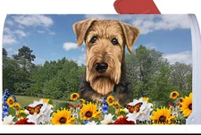 Airedale Terrier Summer Flowers Mail Box Cover