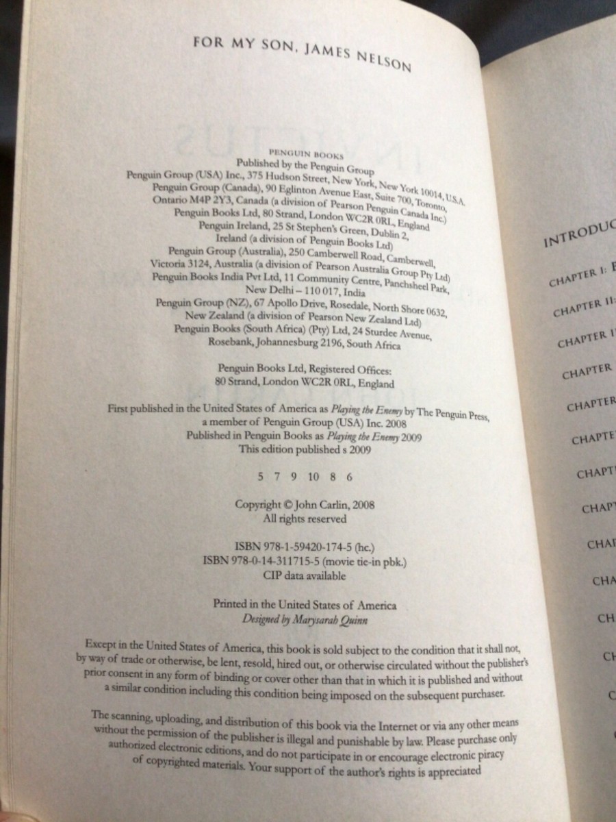 【中古】 INVICTUS:FILM TIE-IN(A)/ATLANTIC BOOKS (UK)/JOHN *SEE 9781848872400 CARLIN Invictus: Nelson Mandela and the Game That Made a Nation by