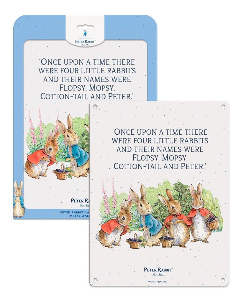 Four Rabbits by Beatrix Potter Steel Sign 20cm x 15cm 6298  PRICED TO CLEAR!