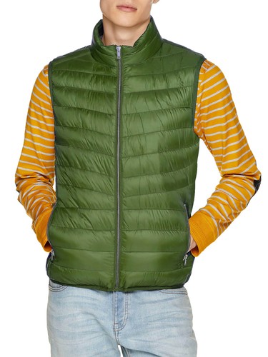 Mens Vest Padding Sleeveles Jacket Warm Winter Quilted Zipper Pockets Puffer - Picture 7 of 10