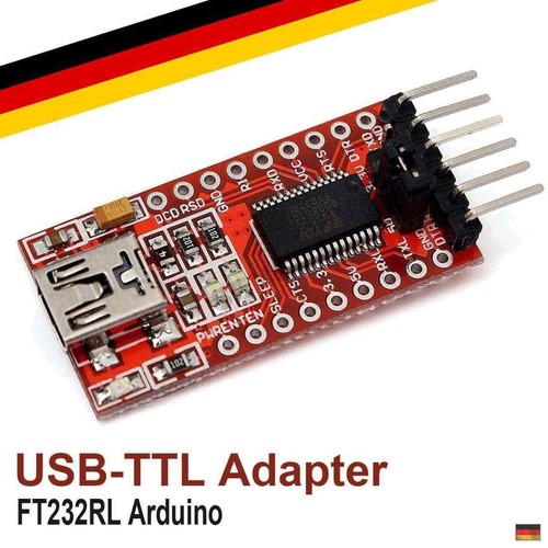 USB-TTL Serial Modul FT232RL FTDI 3,3V und 5V ISP USB Arduino Pro Mini Adapter - Photo 1/2