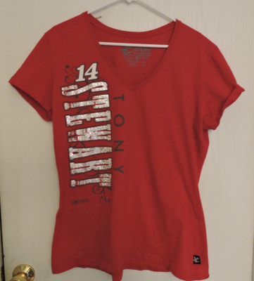 Chase Authentics womens size 2XL Nascar Tony Stewart #14 Red v neck t shirt