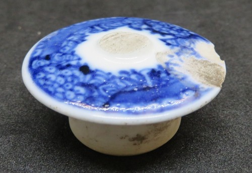 . Antiguo frasco de carrito de té oriental georgiano vintage azul y blanco exportación china - Imagen 12 de 14