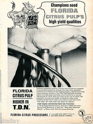 1968 Print Ad of Florida Citrus Processers Champions Need Pulp's High Yield 