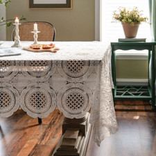 Water Soluble Embroidery Lace Tablecloths Rectangular Hollowed Out Modern Decor