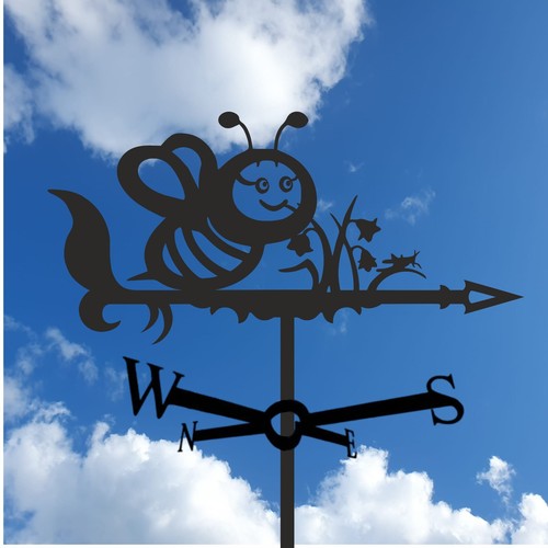Bee Weathervane – Decorative Metal Garden, Roof, or Fence Wind Vane - Imagen 1 de 8