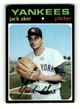 1971 Topps New York Yankees Jack Aker #593 Excellent
