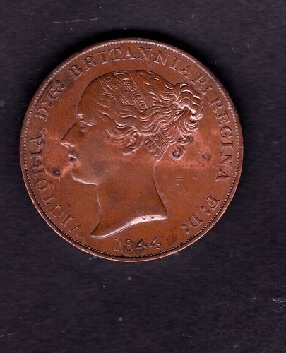 States of Jersey Uncirculated 1844 1/13th of a shilli8ng coin with original lust - Foto 2 di 2