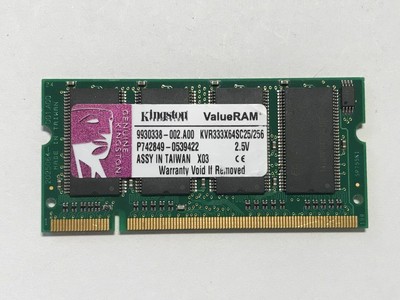 Kingston valueram memory 256mb so dimm 200pin ddr 333mhz / pc2700 - cl2.5 - 2.5 v - niet-gebufferd - niet-ecc (740617068801)