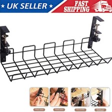 Under Desk Cable Management No Drill Surface Mounted Cable Tray Basket for Desk