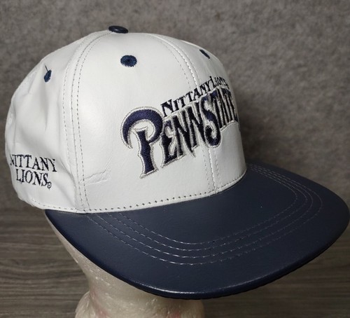 VTG Penn State Nittany Lions WHITE / BLUE LEATHER SnapBack Hat Cap PSU MODERN - Bild 8 von 11