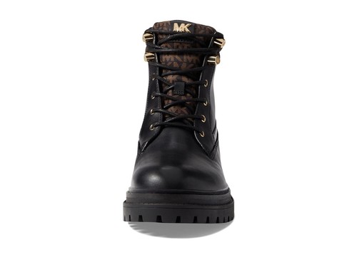Mujer Michael Kors Turner Botín Cuero y Logo Negro Marrón Firma 7 M NUEVO - Imagen 6 de 6