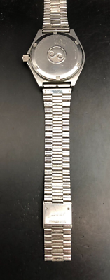 SEIKO WATCH SILVER WAVE QUARTZ 8229-6040 WHITE STAINLESS STEEL DAY
