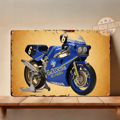 Yamaha Fzr Gauloises Racing Motorcycle Metal Poster - Tin Sign