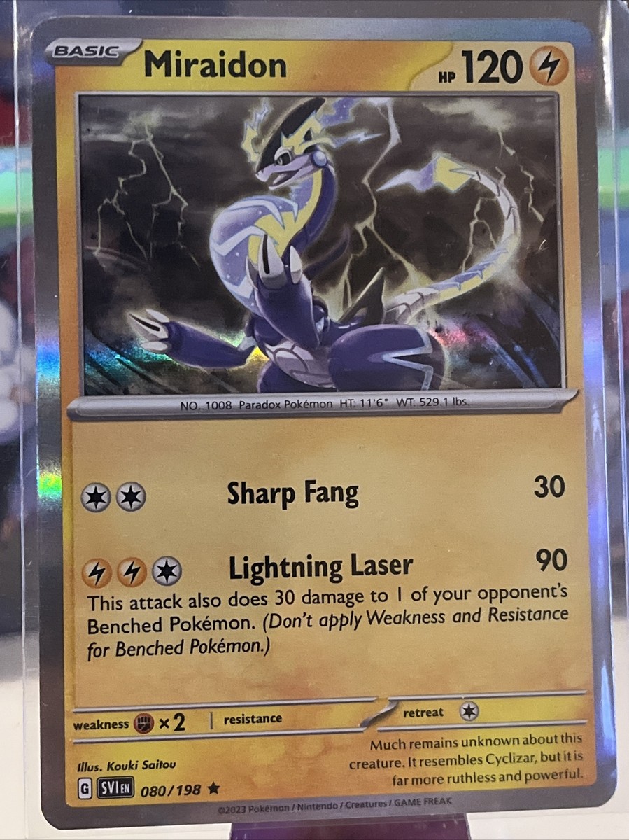 Pokmon TCG Miraidon Scarlet & Violet Base Set 080/198 Holo Holo Rare NM | eBay Pokmon TCG Miraidon Scarlet & Violet Base Set 080/198 Holo Holo Rare NM | eBay
