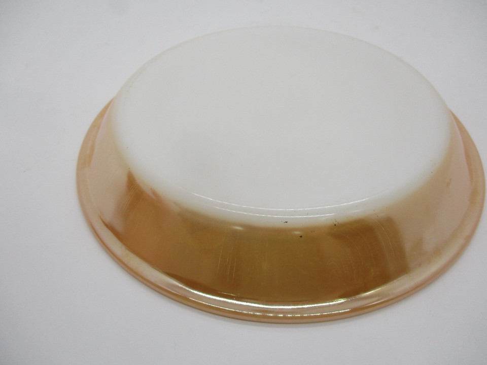 Vintage Fire King Peach Lustre 9" Pie Plate Baking Dish Midcentury