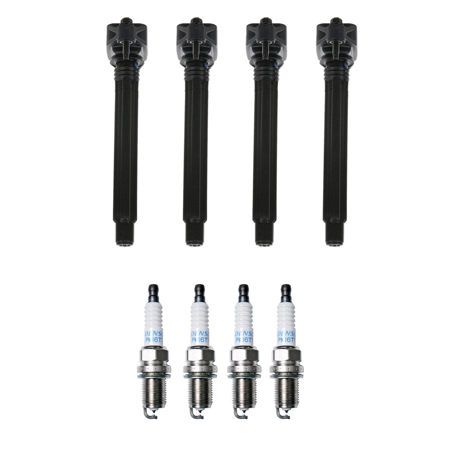 Bosch 4 Ignition Coil Denso 4 Platinum TT Spark Plug Kit For Jeep Compass 2.4 L4