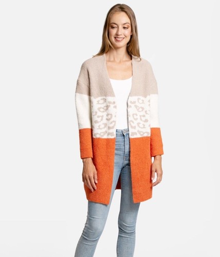 ComfyLuxe Color-Blocked & Leopard Pattern Cardigan - Picture 20 of 23