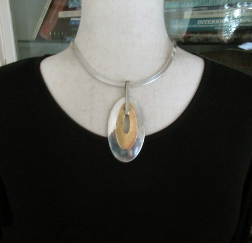 BIG MODERNIST ROBERT LEE MORRIS STERLING PENDANT NECKLACE 3 3/8 INCHES PENDANT - 第 3/7 張圖片