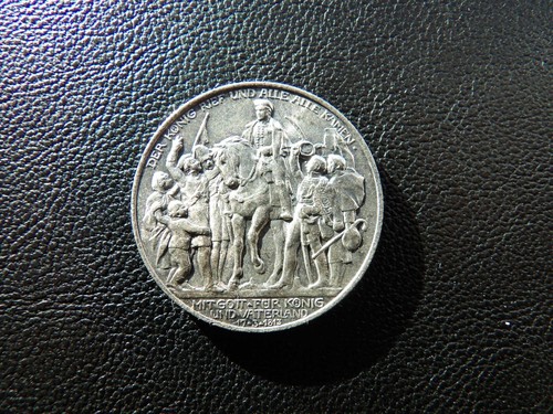 Germany 2 mark 1913 silver coin victory over Napoleon Snake eagle horse (5 - Picture 2 of 9
