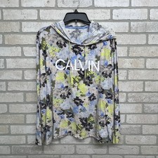 Calvin Klein Performance Floral Pullover Hoodie Muli-Color Women's Size 1X Logo