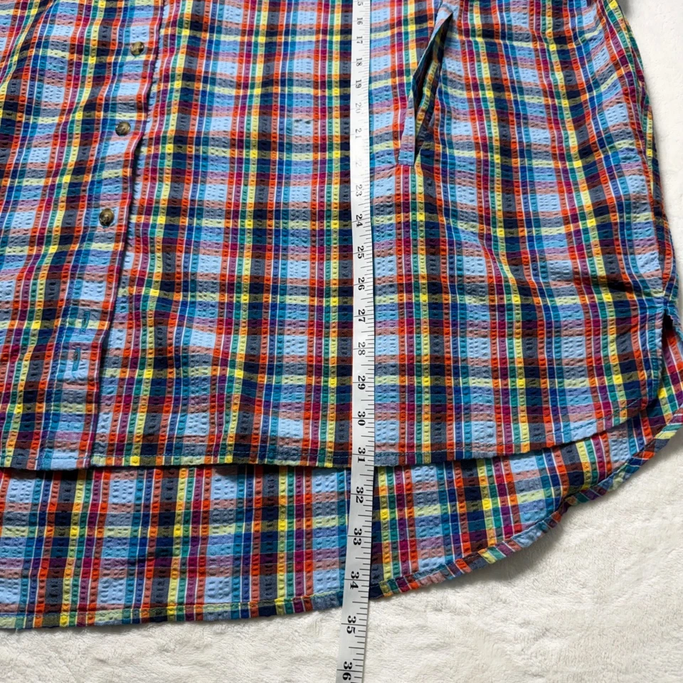 Urban Outfitters Para Mujer M Gran Tamaño Bryce Cuadros Longline Abotonado Campamento Slouchy Foto 3 de 4