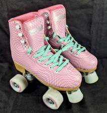 Impala Roller Skates Wavy Check Checkered Pink Size 5